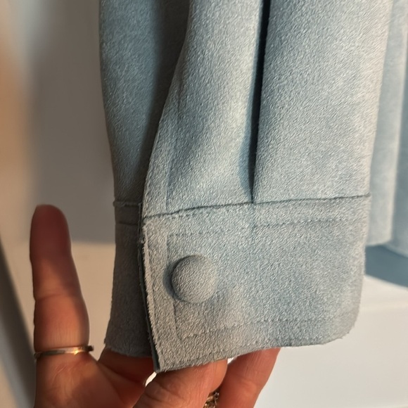 Free The Roses Blue Suede Shacket - Picture 2 of 5